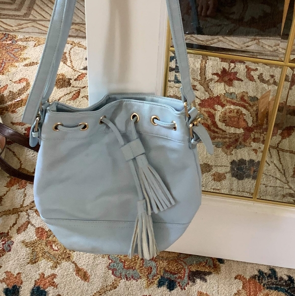 Leather Fiorelli Baby Blue Bucket Crossbody Bag - Picture 4 of 4
